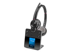 Poly Savi 8420 Office - Savi 8400 series hodesett - on-ear - DECT / Bluetooth - trådløs - aktiv støydemping - svart - Certified for Microsoft Teams