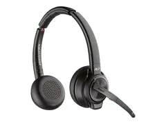 Poly Savi 8220 Office - Savi 8200 series hodesett - on-ear - DECT - tr&#229;dl&#248;s - aktiv st&#248;ydemping - svart - Zoom Certified