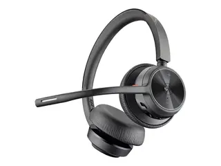 Poly Voyager 4320-M - Hodesett on-ear - Bluetooth - trådløs, kablet - USB-A, USB-A via Bluetooth-adapter - svart - Zoom Certified, Certified for Microsoft Teams