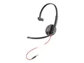 Poly Blackwire 3215 - Blackwire 3200 Series hodesett - on-ear - kablet - 3,5 mm jakk, USB-C - svart - Certified for Skype for Business, Avaya Certified, Cisco Jabber Certified, UC-sertifisert