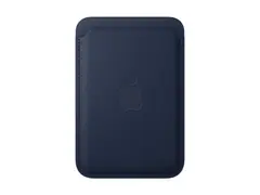 Apple - Lomme for mobiltelefon / kredittkort MagSafe-samsvar - mikrotvill, FineWoven - m&#248;rkebl&#229;