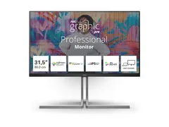 AOC U32U3CV - Graphic Pro Series LED-skjerm - 32&quot; (31.5&quot; synlig) - 3840 x 2160 4K @ 60 Hz - Nano IPS - 400 cd/m&#178; - 1000:1 - DisplayHDR 400 - 4 ms - 2xHDMI, DisplayPort, 2xUSB-C - h&#248;yttalere - svart