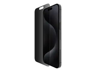 Belkin ScreenForce Pro - Skjermbeskyttelse for mobiltelefon 2.5D - glass - med personvernsfilter - glass - for Apple iPhone 15 Pro Max