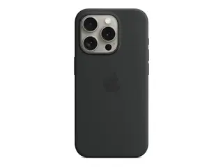 Apple - Baksidedeksel for mobiltelefon - MagSafe-samsvar silikon - svart - for iPhone 15 Pro