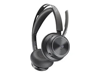 Poly Voyager Focus 2 - Hodesett on-ear - Bluetooth - trådløs, kablet - aktiv støydemping - USB-A via Bluetooth-adapter - svart - Certified for Microsoft Teams