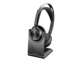 Poly Voyager Focus 2-M - Hodesett on-ear - Bluetooth - tr&#229;dl&#248;s, kablet - USB-C - svart - Certified for Microsoft Teams