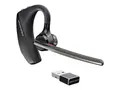 Poly Voyager 5200 UC - Hodesett - i &#248;ret Bluetooth - tr&#229;dl&#248;s, kablet - USB-A via Bluetooth-adapter - svart - Certified for Microsoft Teams
