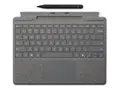 Microsoft Surface Pro Keyboard - tastatur med styrepute, akselerometer, lagrings- og ladebakke for Surface Slim Pen 2 - QWERTY - Nordisk - platina - med Slim Pen 2 Inn-enhet