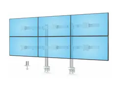 StarTech.com Six-Monitor Desk Mount w/ Crossbar, Up To 32&quot; Screens/17.6lb Monteringssett - for 6 LCD-skjermer - kolonne, dual - st&#229;l, plastikk - hvit - skjermst&#248;rrelse: 17&quot;-32&quot; - skrivebordsmonterbar