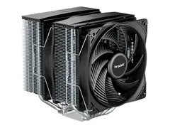 be quiet! Pure Rock Pro 3 - Prosessorkj&#248;ler (for: LGA1150, LGA1151, LGA1155, LGA1200, LGA1700, LGA1851, AM4, AM5) - kobberbase og forniklede aluminiumsfinner - 120 mm - s&#248;lv