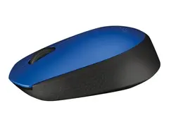 Logitech M171 - Mus - høyre- og venstrehåndet trådløs - 2.4 GHz - USB trådløs mottaker - svart, blå