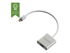 Vision Techconnect - Video adapter Mini DisplayPort (hann) til HD-15 (VGA) (hunn) - 22 cm - hvit