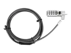 Targus Defcon Compact Combo Cable Lock - Sikkerhetskabellås svart - 1.98 m