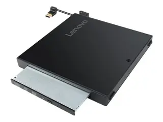Lenovo ThinkCentre Tiny IV DVD-ROM Kit Platestasjon - DVD-ROM - 16x - USB 2.0 - ekstern - for ThinkCentre M70; M70q Gen 2; M75q Gen 2; M80; M90; M90q Gen 2; ThinkStation P340; P350