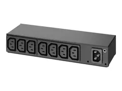 APC Basic Rack PDU AP6015A - Strømfordelerenhet (kan monteres i rack) AC 100/120/200/208/230/240 V - inngang: IEC 60320 C14 - utgangskontakter: 8 (power IEC 60320 C13) - 1U - svart - for P/N: SMTL1000RMI2UC, SMX1000C, SMX1500RM2UC, SMX1500RM2UCNC, SMX750C, SMX750CNC