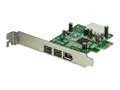 StarTech.com 3 Port 2b 1a 1394 PCI Express FireWire Card Adapter 1394 FW PCIe FireWire 800 / 400 Card (PEX1394B3) - FireWire-adapter - PCIe - 2 porter