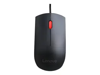 Lenovo Essential - Mus - høyre- og venstrehåndet optisk - 3 knapper - kablet - USB - svart
