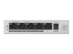 Zyxel GS1005HP - Switch - ikke-styrt - 4 x 10/100/1000 (PoE+) + 1 x 10/100/1000 veggmonterbar, stasjon&#230;r - PoE (60 W)