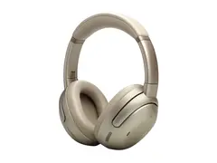 JBL Tour ONE M3 - Hodetelefoner med mikrofon full størrelse - Bluetooth - trådløs, kablet - aktiv støydemping - 3,5 mm jakk, USB-C - latte - Zoom Certified