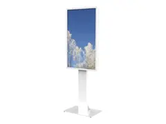 HI-ND Floorstand Glass with Casing 55&quot; Stativ - for digitalsignerings-LCD-panel - metall, glass - hvit, RAL 9003 - skjermst&#248;rrelse: 55&quot; - monteringsgrensesnitt: 200 x 200 mm - plassering p&#229; gulv - for LG 55XS2, 55XS4