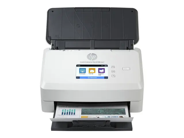 HP ScanJet Enterprise Flow N7000 snw1 Dokumentskanner - CMOS / CIS - Dupleks - 216 x 3100 mm - 600 dpi x 600 dpi - inntil 75 spm (mono) / inntil 75 spm (farge) - ADF (80 ark) - inntil 7500 skann pr. dag - USB 3.0, LAN, Wi-Fi(n) 