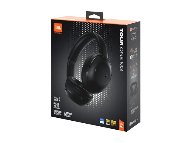 JBL Tour ONE M3 - Hodetelefoner med mikrofon full størrelse - Bluetooth - trådløs, kablet - aktiv støydemping - 3,5 mm jakk, USB-C - svart - Zoom Certified 