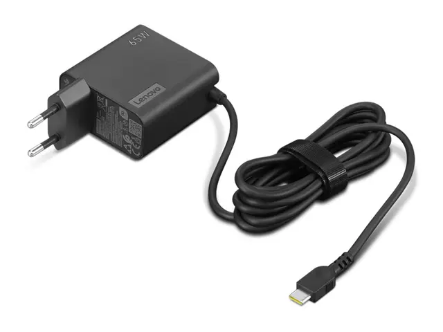 Lenovo - USB-C-strømadapter AC 100-240 V 65 watt Europa svart