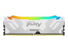 Kingston FURY Renegade RGB - DDR5 sett - 48 GB: 2 x 24 GB - DIMM 288-pin - 8000 MT/s / PC5-64000 - CL38 - 1.4 V - ikke-bufret - on-die ECC - hvit, sølv