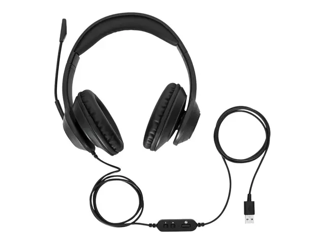Targus AEH102GL - Hodesett on-ear konvertibel kablet USB-A lydisol...