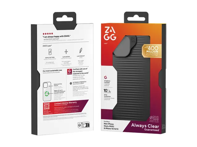 ZAGG Luxe - Baksidedeksel for mobiltelefon - svart - for Apple iPh...