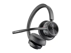 Poly Voyager 4320-M - Voyager 4300 UC series hodesett - on-ear - Bluetooth - tr&#229;dl&#248;s, kablet - USB-C - svart - Certified for Microsoft Teams, Zoom Certified
