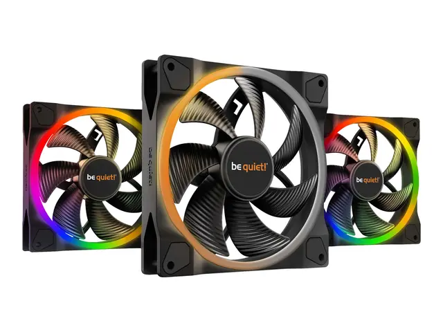 be quiet! Light Wings - Kabinettvifte PWM 140 mm svart (en pakke 3)
