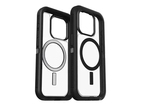 OtterBox Defender Series XT - Baksidedeksel for mobiltelefon robust - MagSafe-samsvar - polykarbonat, syntetisk gummi - m&#248;rk side (klar / svart) - for Apple iPhone 15 Pro Max