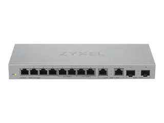 Zyxel XGS1010-12 - V2 - switch Styrt - 8 x 10/100/1000 + 2 x 100/1000/2.5G + 2 x 1 Gigabit / 10 Gigabit SFP+ (opplink) - stasjonær, veggmonterbar
