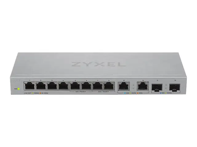 Zyxel XGS1010-12 - V2 switch Styrt 8 x 10/100/1000 + 2 100/1000/2....
