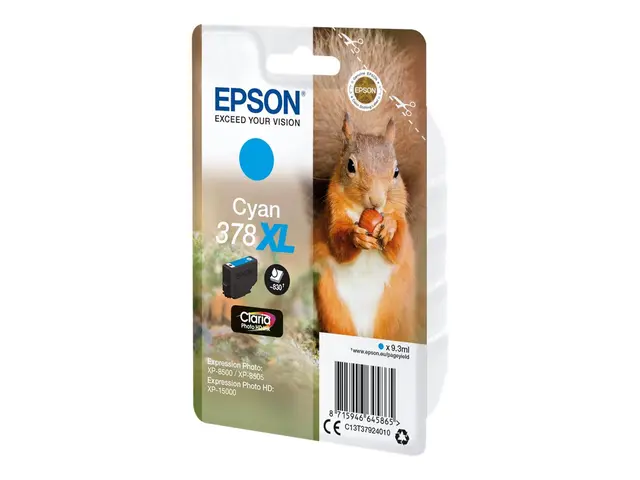 Epson 378XL - 9.3 ml - XL - cyan - original - blære med RF/lyd-ala...