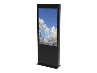 HI-ND Totem Exclusive - Stativ - for digitalsignerings-LCD-panel enkel, portrett, stor fotplate - herdet frontglass - svart - skjermst&#248;rrelse: 55&quot; - plassering p&#229; gulv
