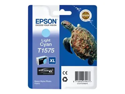 Epson T1575 - 25.9 ml - lys cyan - original - blister - blekkpatro...