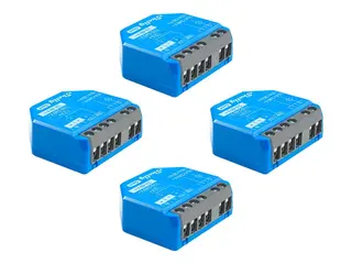 Shelly 1 Gen4 - Relésvitsj - trådløs - 802.11b/g/n/ax, Bluetooth 5.0, ZigBee 2402 - 2480 Mhz - blå, grå (en pakke 4)