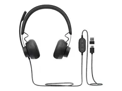 Logitech Zone Wired MSFT Teams Hodesett - on-ear - kablet - USB-C - grafitt - Certified for Microsoft Teams
