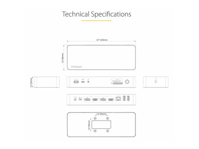 StarTech.com USB-C & USB-A Dock, Hybrid Universal Laptop Docking S...