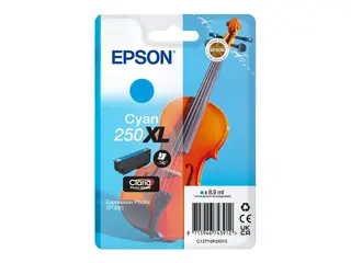 Epson 250XL - 8.9 ml - XL - cyan - original blister - blekkpatron - for P/N: C11CL95402