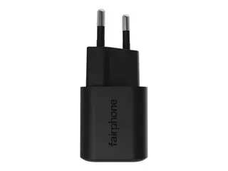 Fairphone - Strømadapter - 30 watt - 3 A PD 3.0, PD/PPS 3.3, AFC, Apple 2.4A, QC 3.0, Huawei Fast Charge (USB-C) - svart - Europa