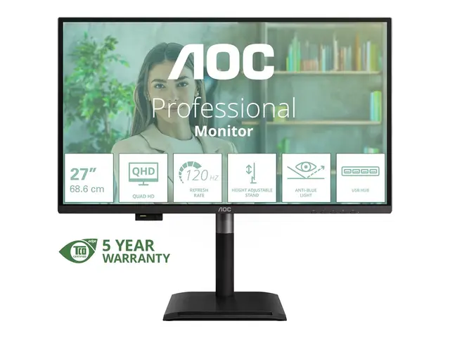 AOC Professional Q27P4U - LED-skjerm - 27" - 2560 x 1440 QHD @ 120...