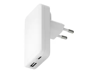 dbramante1928 re-charge Pro - Str&#248;madapter slank - 45 watt - 2 utgangskontakter (24 pin USB-C, USB) - hvit