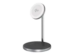 Andersson - Trådløst ladestativ - 2-in-1, Qi2, magnetic 20 watt - sølv, hvit, svart