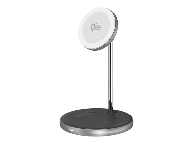 Andersson - Trådløst ladestativ 2-in-1, Qi2, magnetic 20 watt sølv...