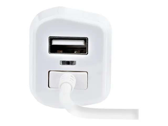 StarTech.com Lightning Car Charger with 1m Coiled Cable, 12W, Whit...