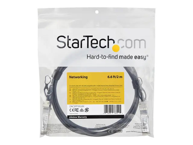 StarTech.com Dell EMC DAC-SFP-10G-2M Compatible 2m 10G SFP+ to Dir...