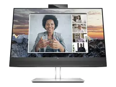 HP E24m G4 Conferencing - E-Series LED-skjerm - 23.8&quot; - 1920 x 1080 Full HD (1080p) @ 75 Hz - IPS - 300 cd/m&#178; - 1000:1 - 5 ms - HDMI, DisplayPort, USB-C - h&#248;yttalere - s&#248;lv (stativ), svart hode